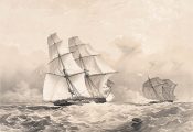 HM Brig 'Acorn', 16 guns, in chase of the piratical slaver 'Gabriel'